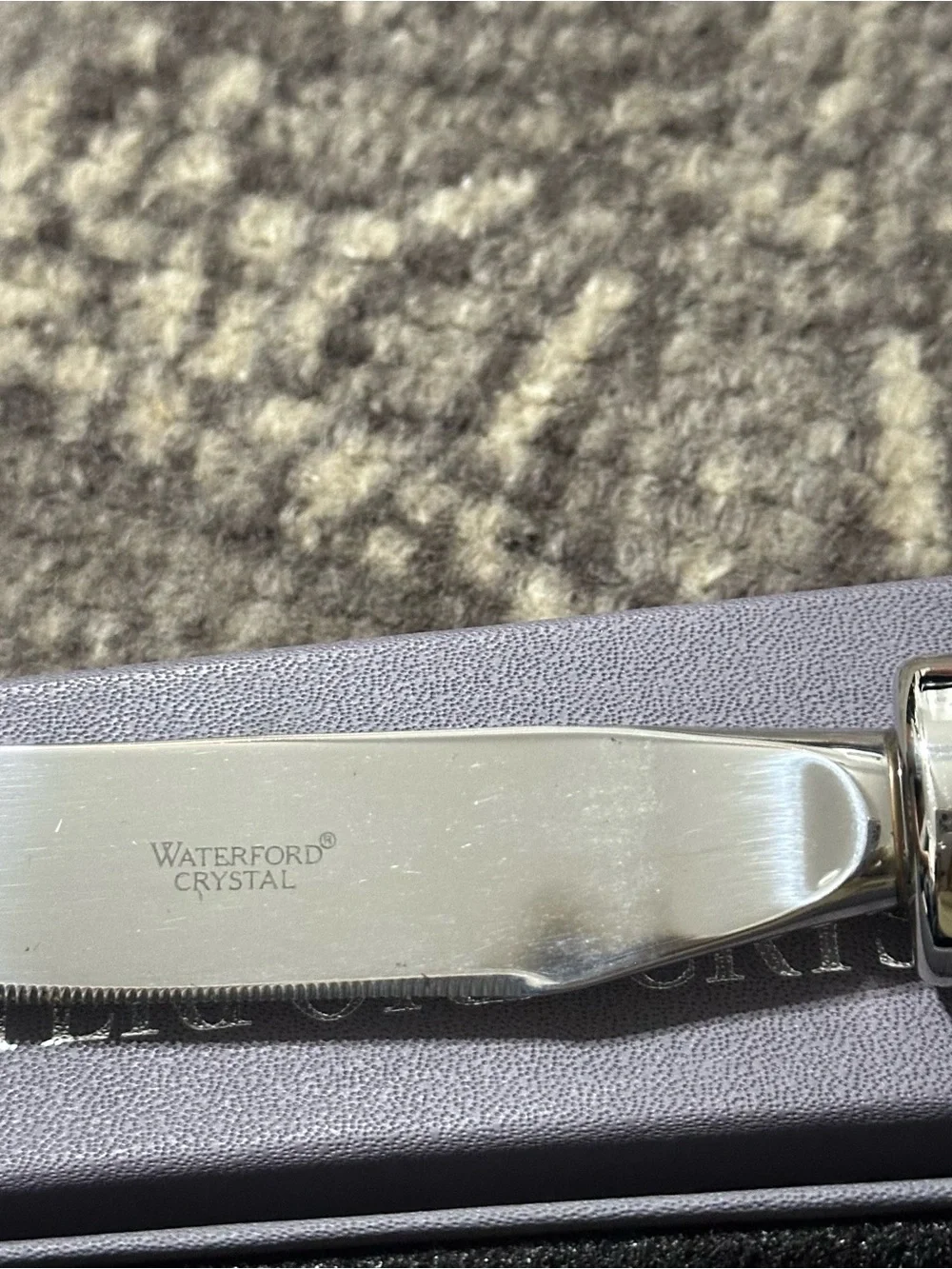 Waterford Lismore Bridal Collection Clear Crystal Handled Silver Cake Knife